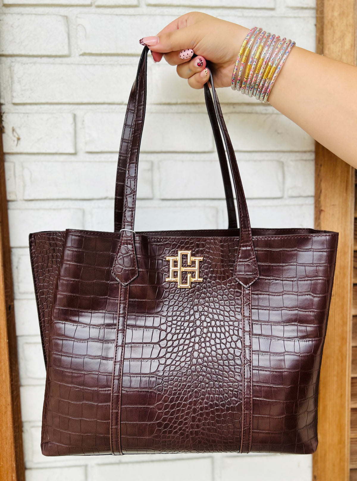 Caroline Hill Heath Tote Bag - Chocolate EC