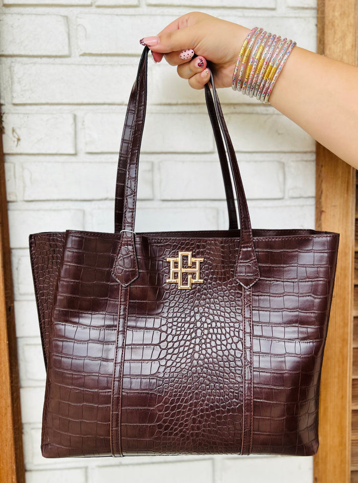 Caroline Hill Heath Tote Bag - Chocolate EC
