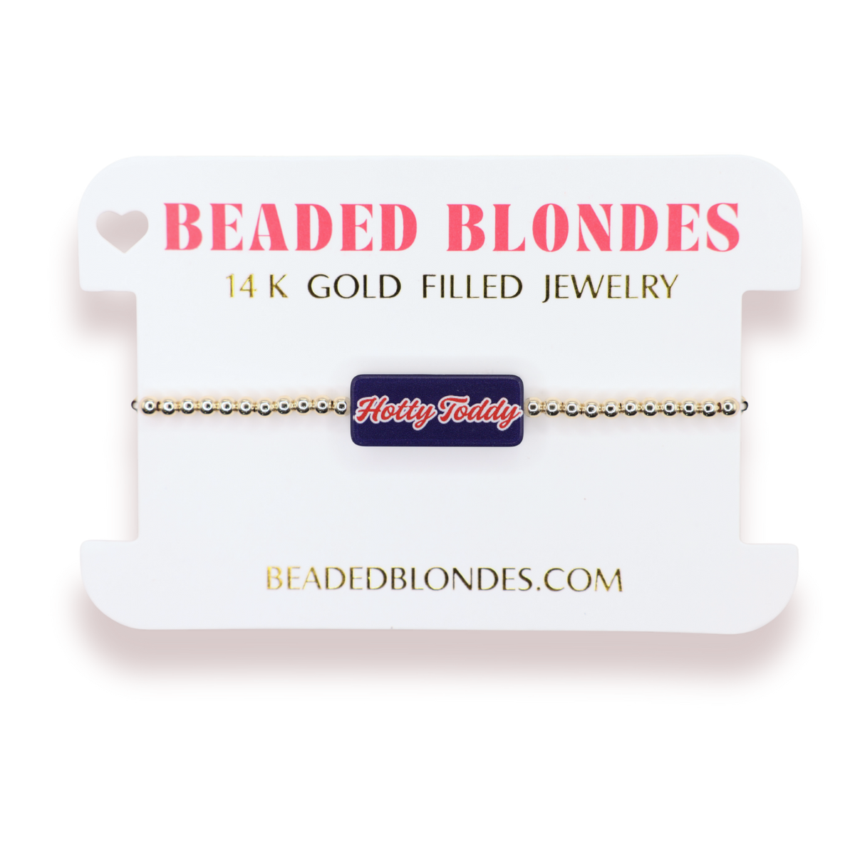 Hotty Toddy Block Bracelet on Gold