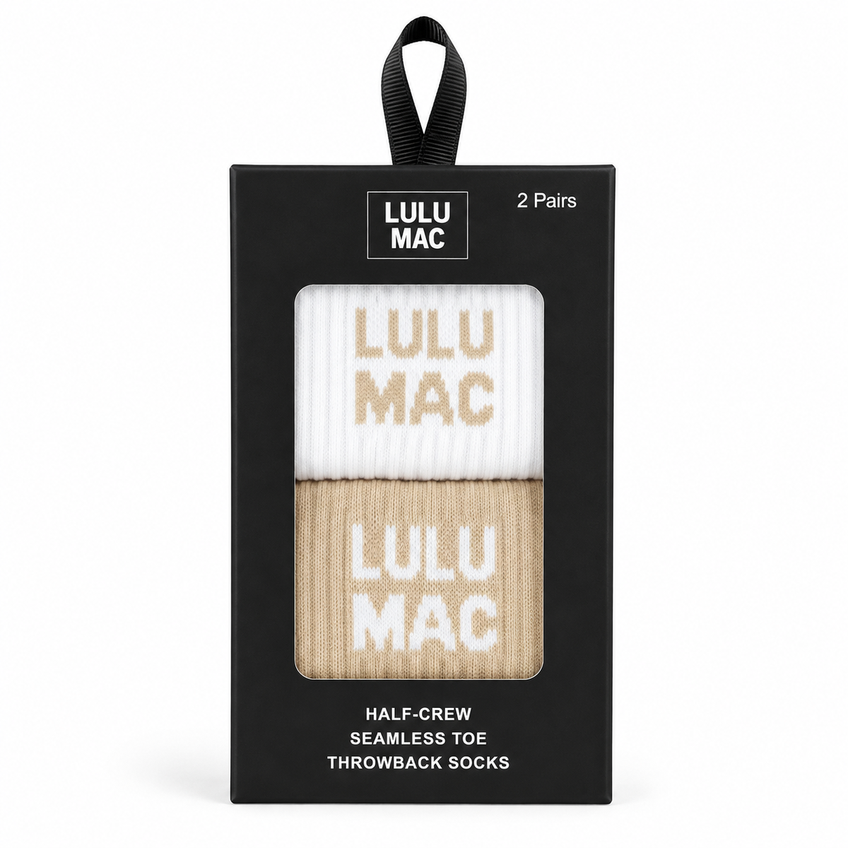 Lulu Mac Socks 2 Pair Box- BEIGE/BEIGE