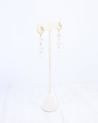 Caroline Hill  Makena Linear Pearl Dangle Earring Gold