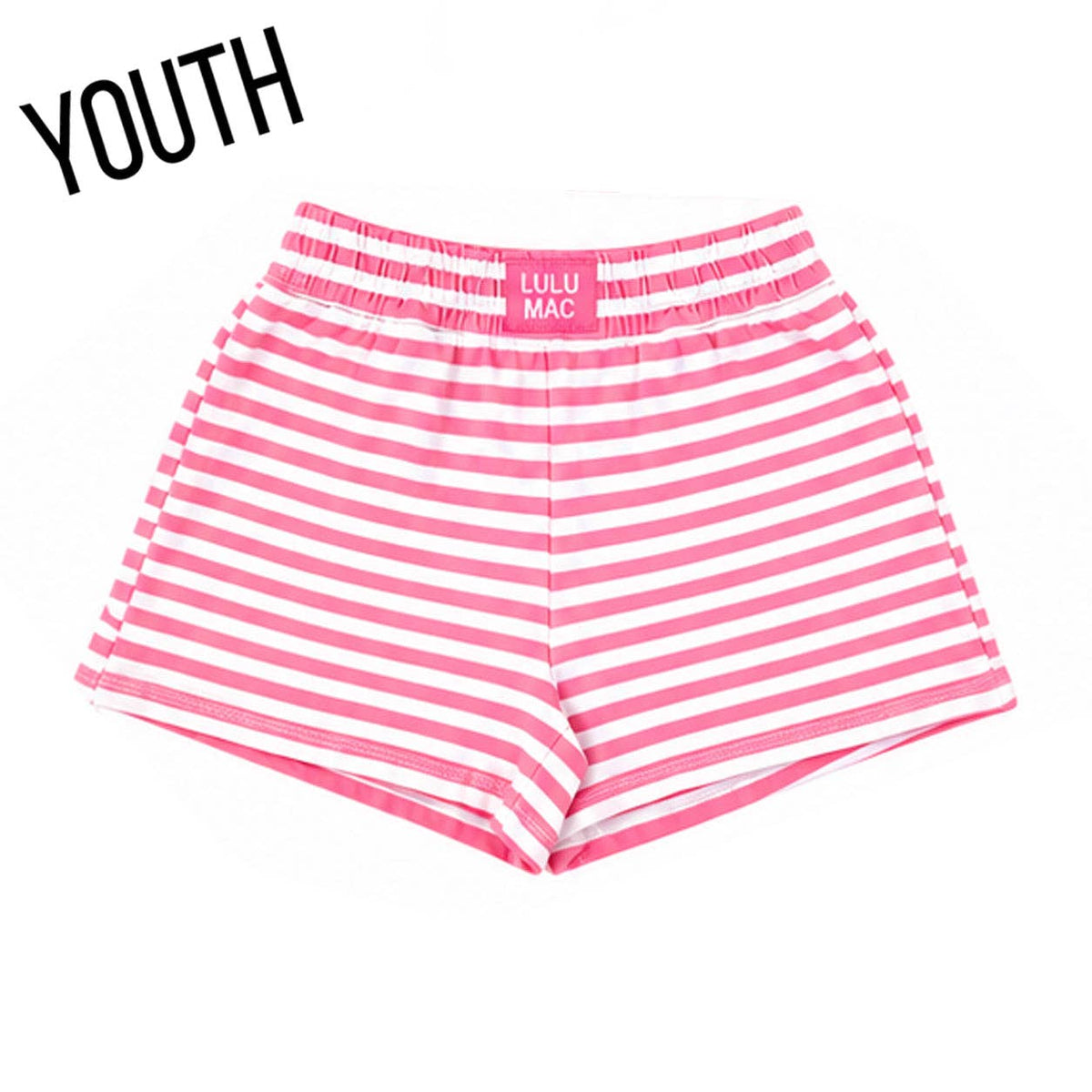 LULU MAC YOUTH STRIPE MONOCHROME PATCH YOUTH SHORT-NEON PINK
