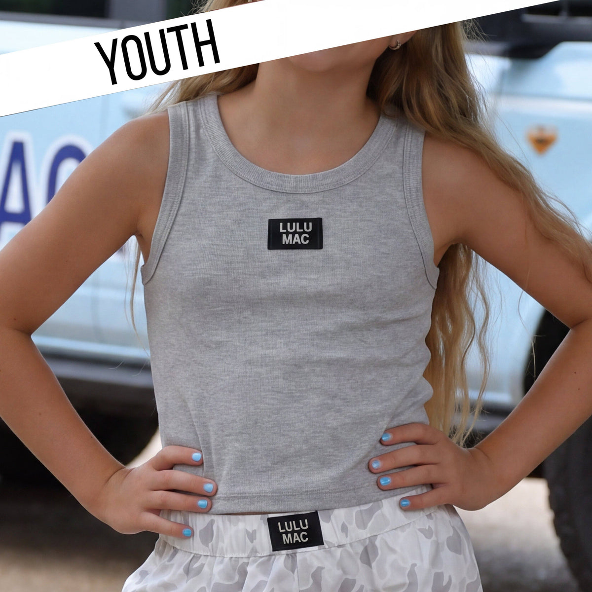LULU MAC SPORT GREY KIDS SOLID TANK