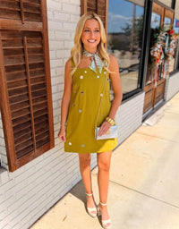 Mirror Embellished A-line Mini Dress