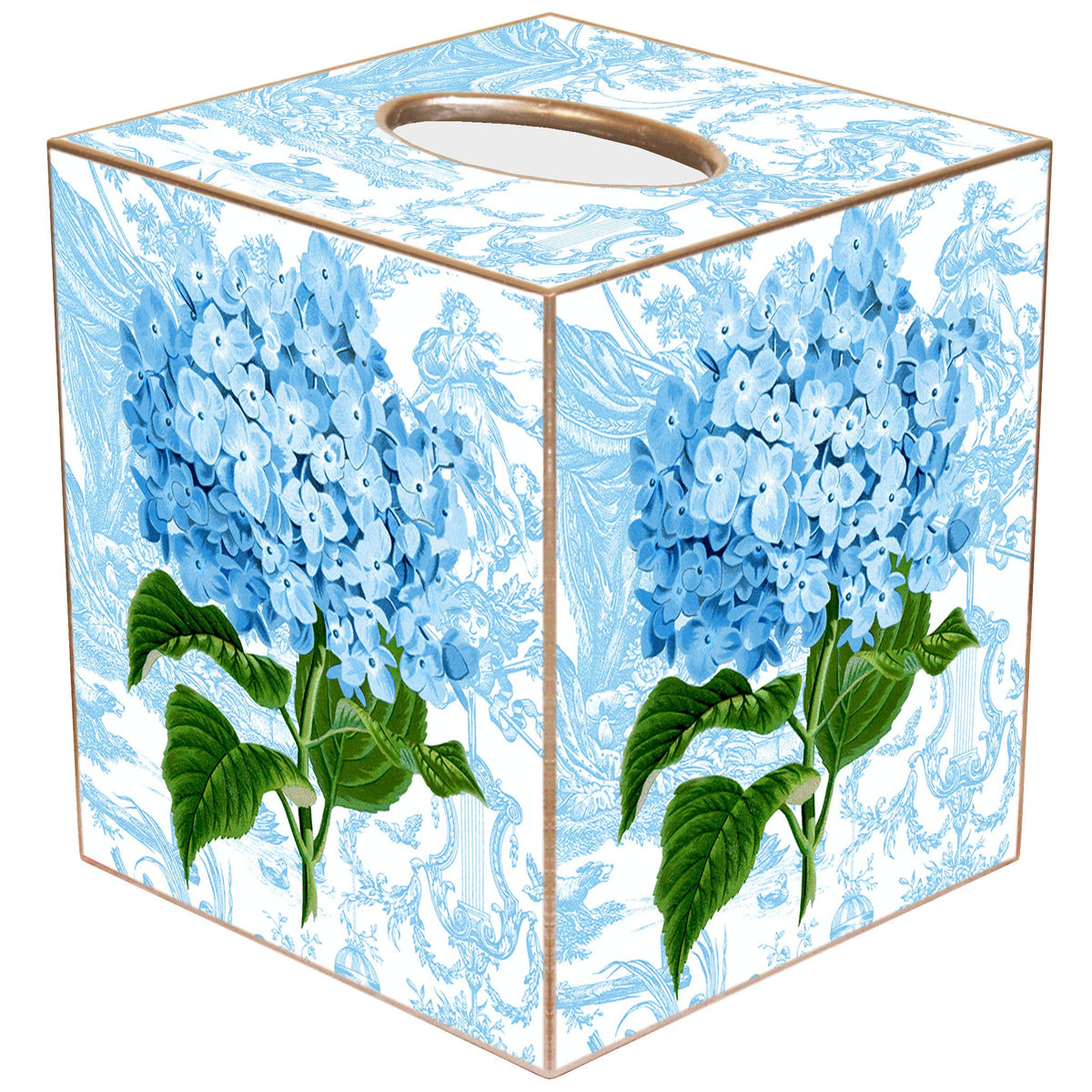 Hydrangea on blue Toile Tissue Box TB7828