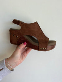 Corkys Carley Brown Suede Croco