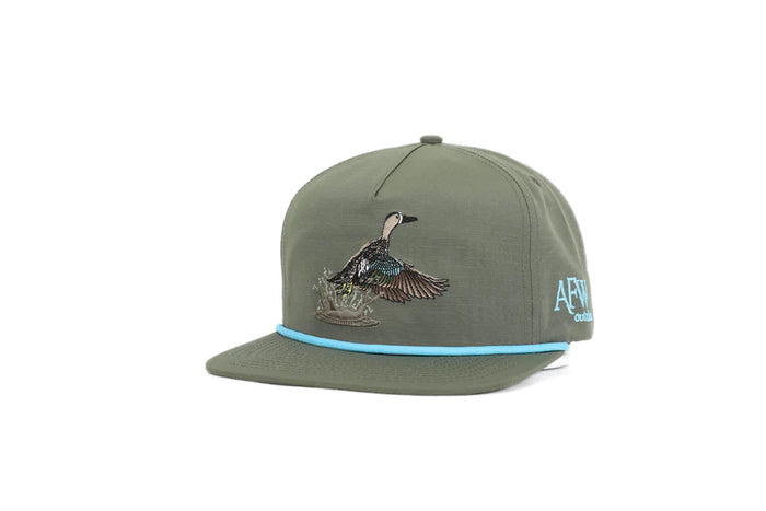 AMERICAN FLYWAY WATERFOWL Moss Green Blue Wing Teal RipStop Hat