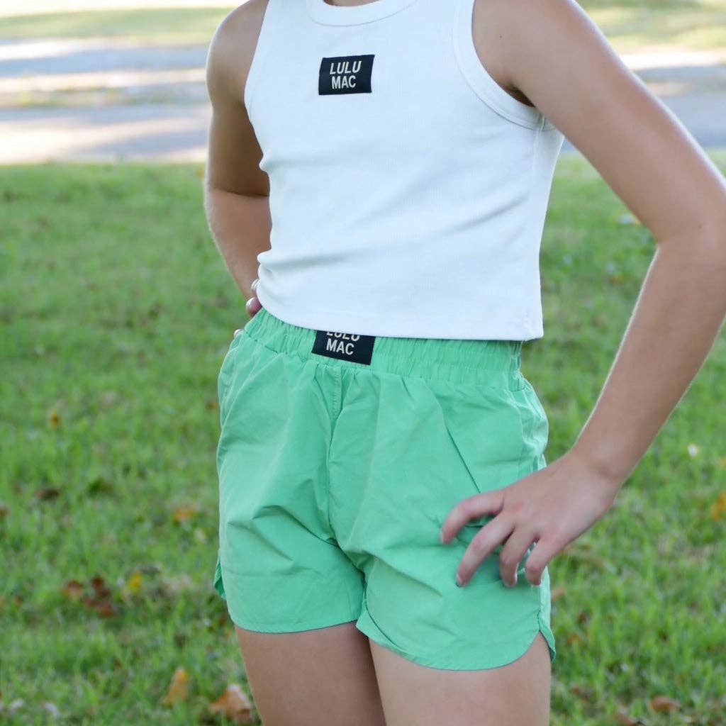 LULU MAC MINT KIDS SHORTS