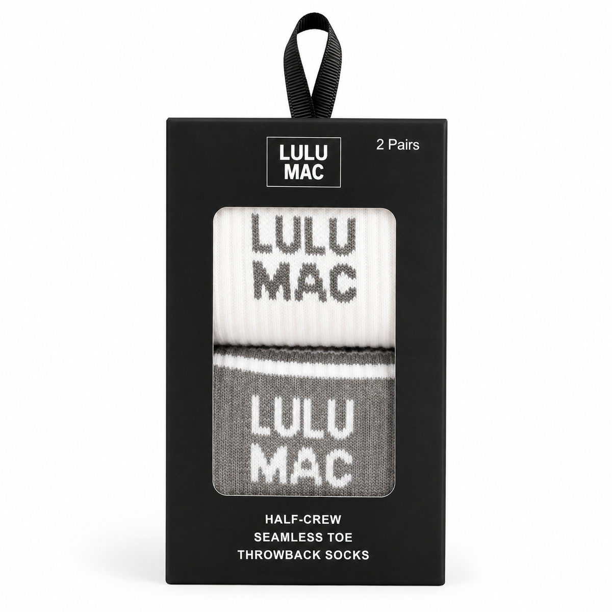 Lulu Mac Socks 2 Pair Box- GREY/GREY