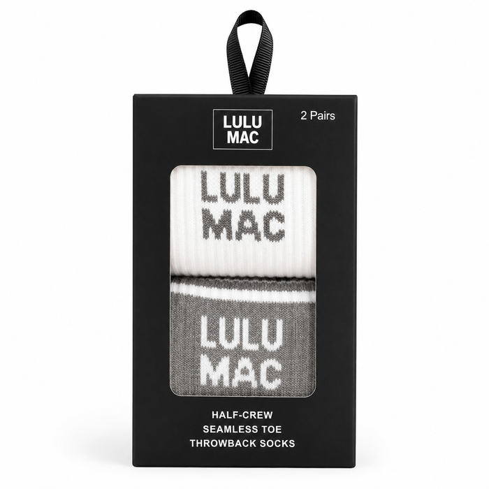 Lulu Mac Socks 2 Pair Box- GREY/GREY