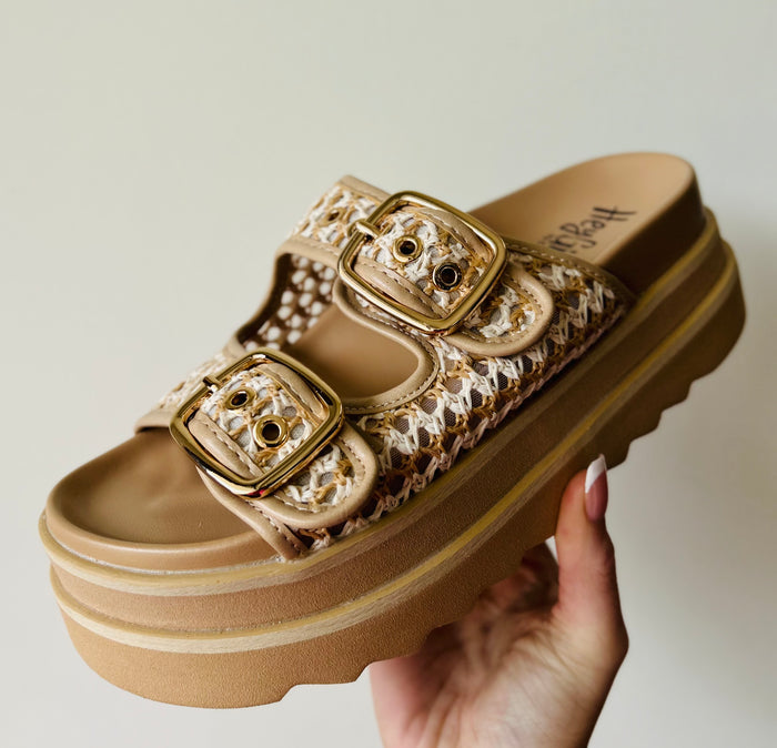 Corkys Word On The Street Sandals Natural Combo