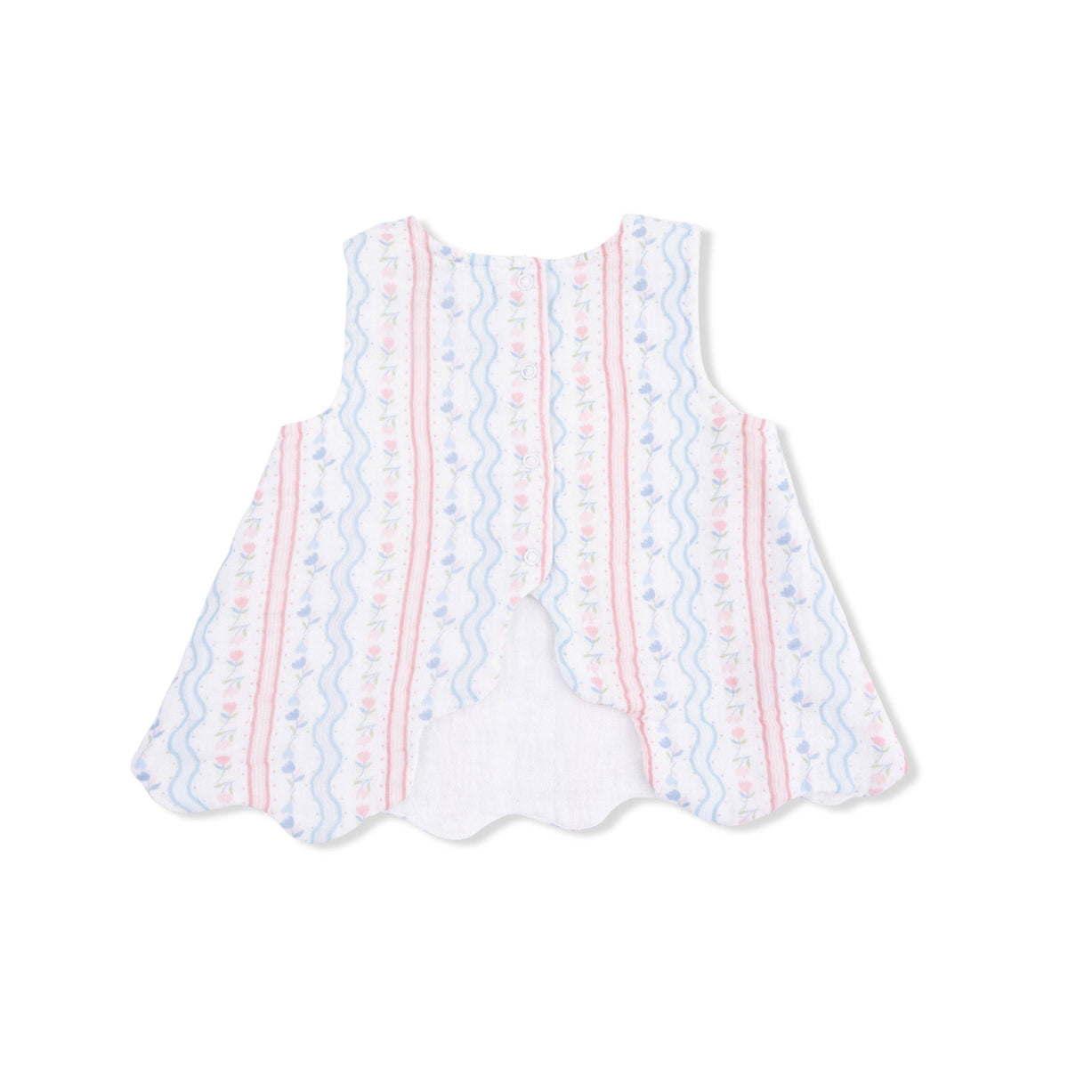 Tulip Stripe - Scallop Back Top with Bloomer