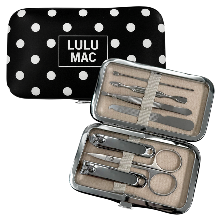 Lulu Mac Black/White Dot Manicure Set