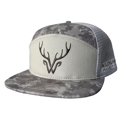 WILDGAME 7 Panel Grey Camo Logo Hat