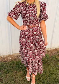 Floral Print Tiered Maxi Skirt