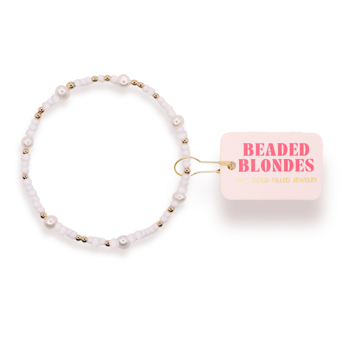 Petite White Pearl Sprinkle Bracelet