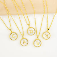 Amanda Blu Gold Mother of Pearl Initial Necklaces | 18 Letters