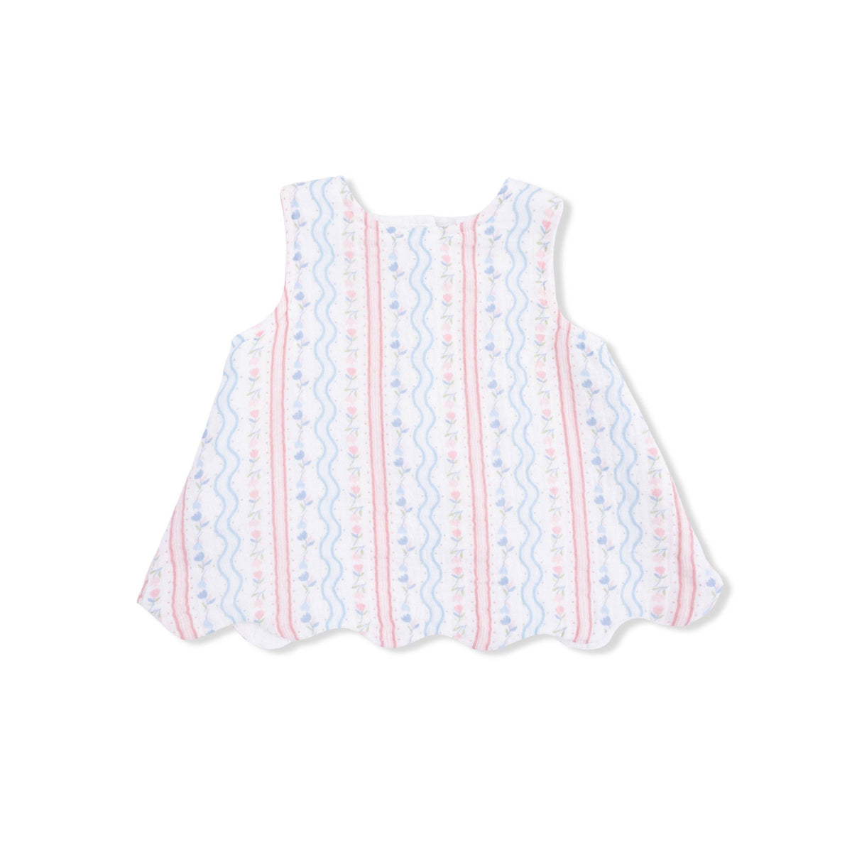 Tulip Stripe - Scallop Back Top with Bloomer