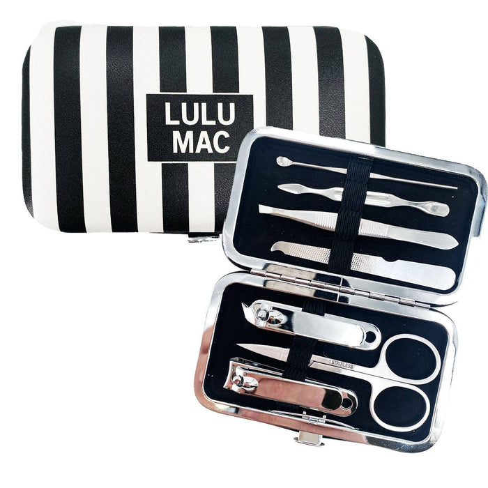 Lulu Mac Black Stripe Darby Manicure Set