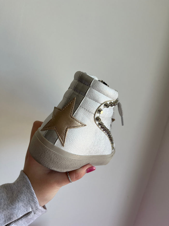 ShuShop Rio White Silver HighTop Sneakers