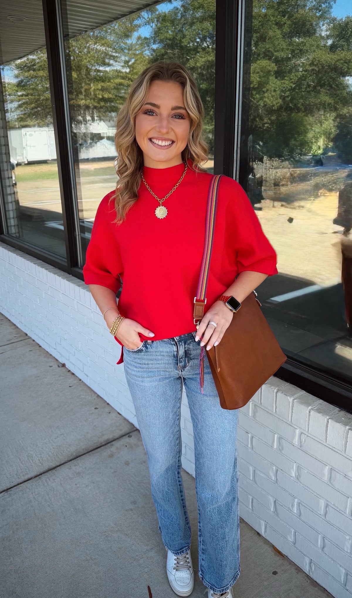 Mock Neck Soft Sweater Top