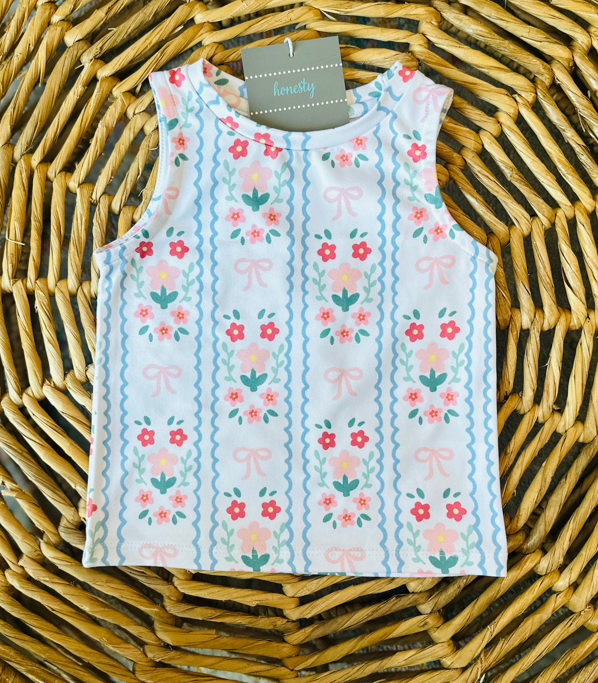 Honesty Floral Bow Tank Top
