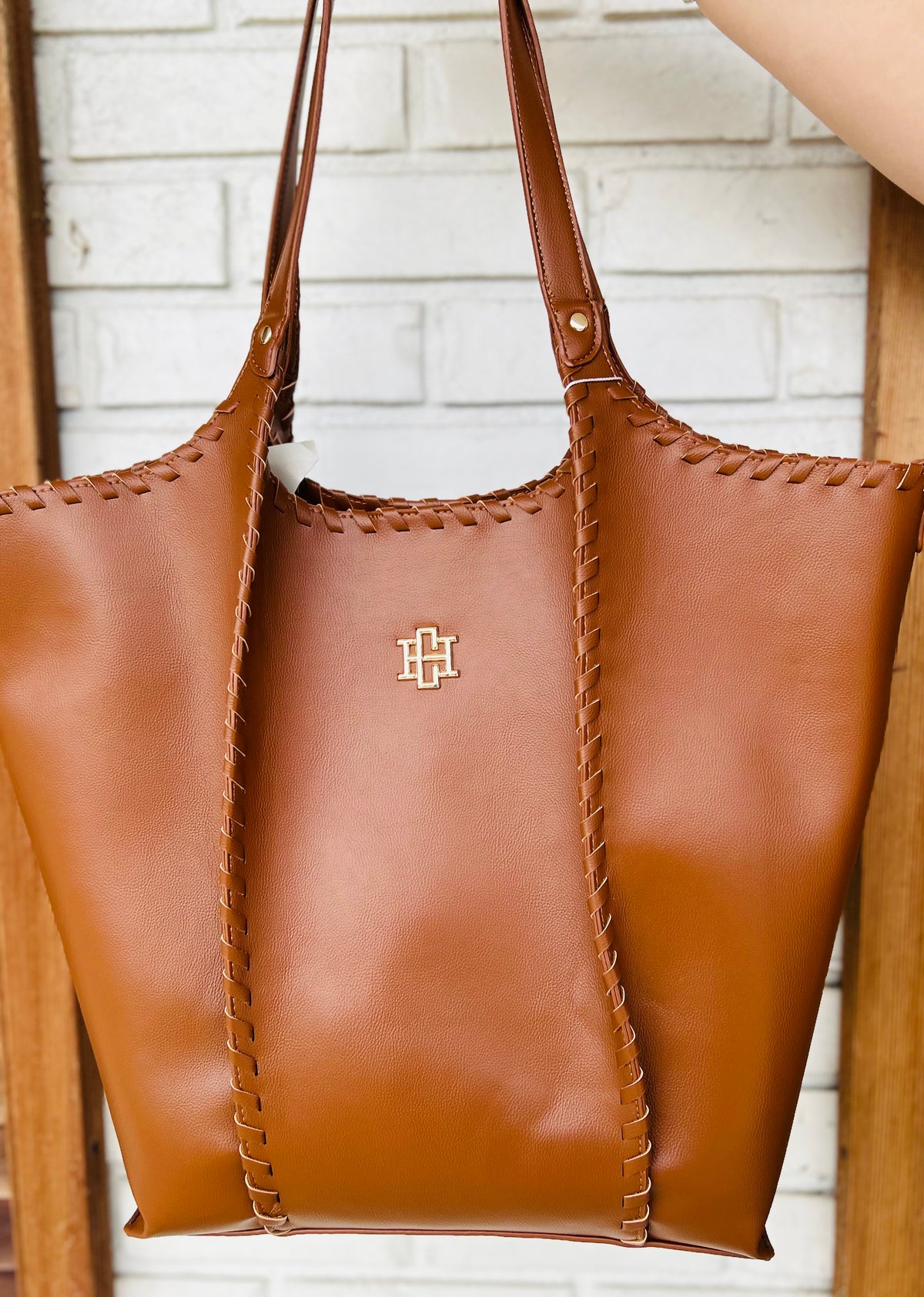Caroline Hill Emory Whipstitch Tote - Saddle