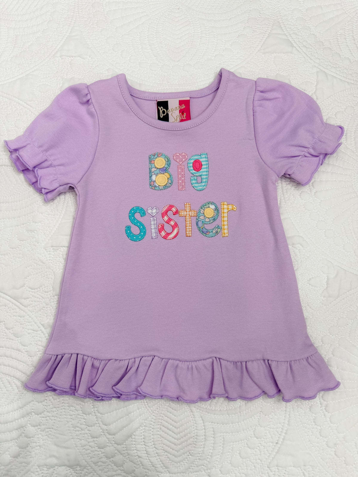Banana Split Big Sister Applique T-shirt