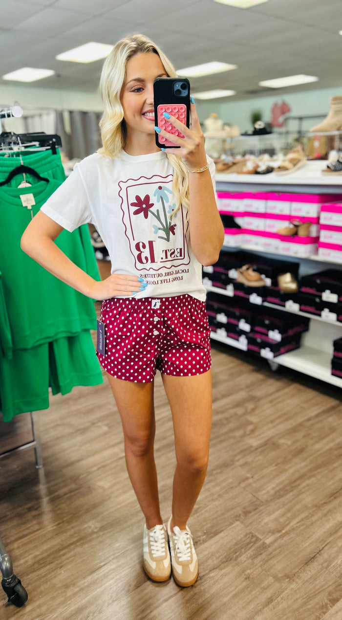 Local Girl Stamp Graphic Crop T-Shirt