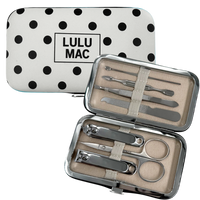 Lulu Mac White/Black Dot Manicure Set
