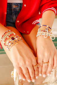 Ole Miss Logo Charm Bracelet on Gold