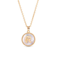 Amanda Blu Gold Mother of Pearl Initial Necklaces | 18 Letters