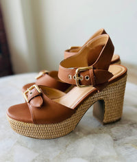 CORKYS DADDYS MONEY FAUX LEATHER BLOCK HEEL-TAN