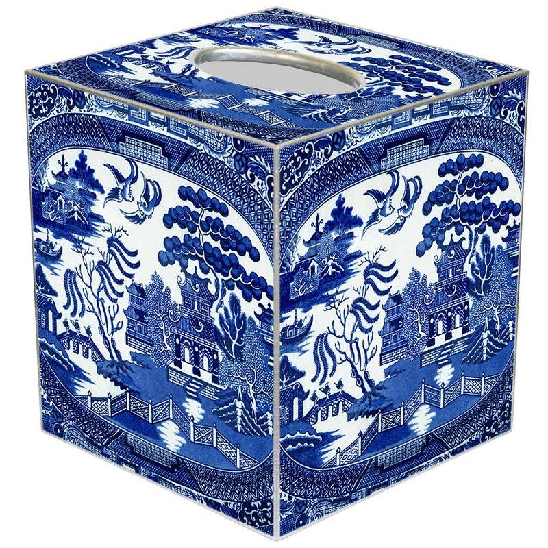 Blue Willow Tissue Box Cover TB1386