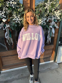 MockNeck Embroidered Willow Sweatshirt