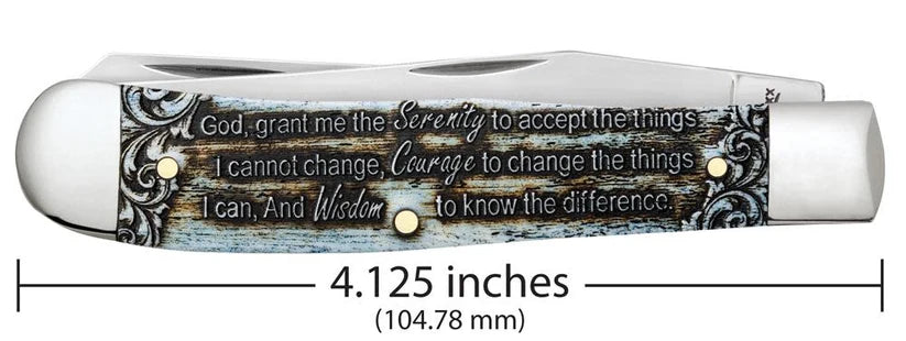 Case Knives - Serenity Prayer Smooth Natural Bone Trapper