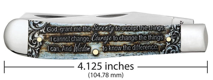 Case Knives - Serenity Prayer Smooth Natural Bone Trapper