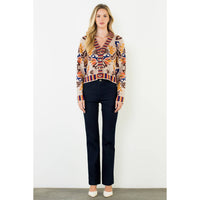 Floral V-Neck Cardigan With Gold Buttons