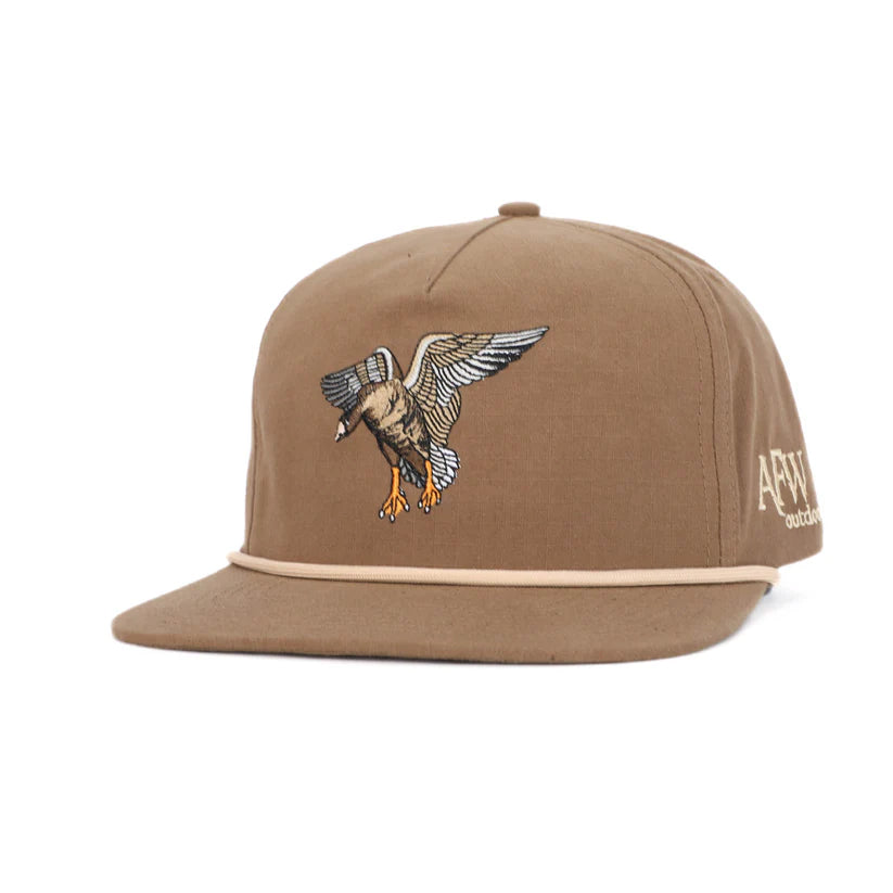 AMERICAN FLYWAY WATERFOWL Brown w/ Tan Rope Specklebelly RipStop Hat