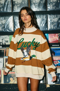 MALLARD1 | Lucky Mallard Duck Mock-Neck Sweatshirt