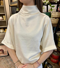 Solid Mock Neck Short Sleeve Top