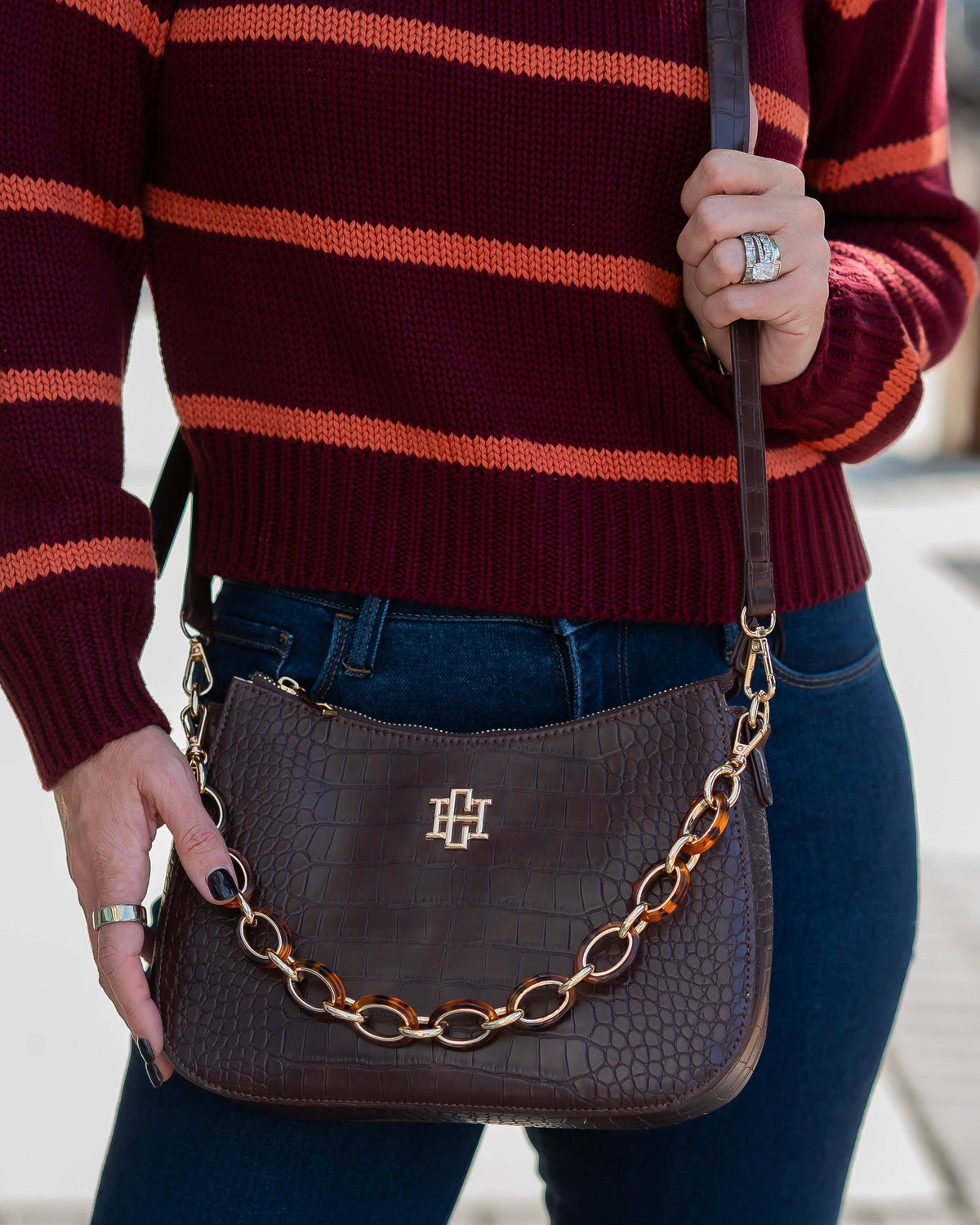 Caroline Hill Charlee Crossbody Chocolate EC