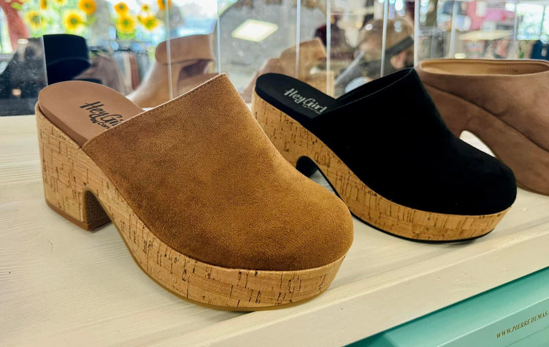 Corkys Watch Your Back Tobacco Faux Suede Clogs