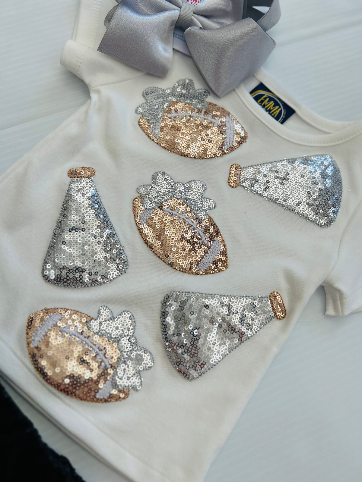 Emma Jean Cheer Sparkle Applique T-shirt