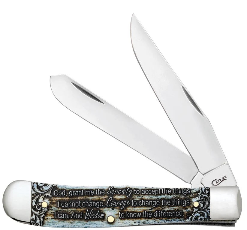 Case Knives - Serenity Prayer Smooth Natural Bone Trapper
