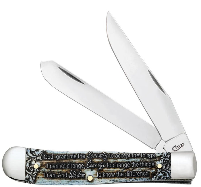 Case Knives - Serenity Prayer Smooth Natural Bone Trapper