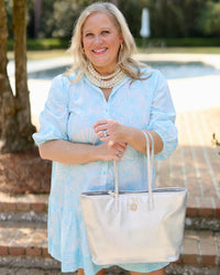 Caroline Hill Sheffield Tote Silver EC
