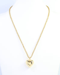 Caroline Hill Cameron Cord Necklace Heart Gold