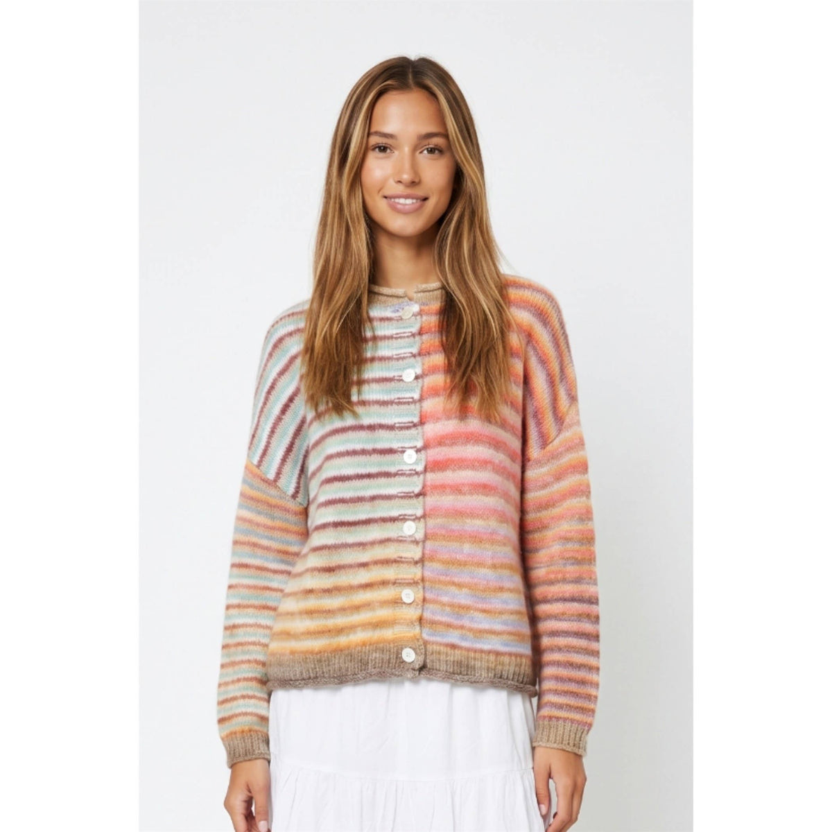 Multi color button up cardigan