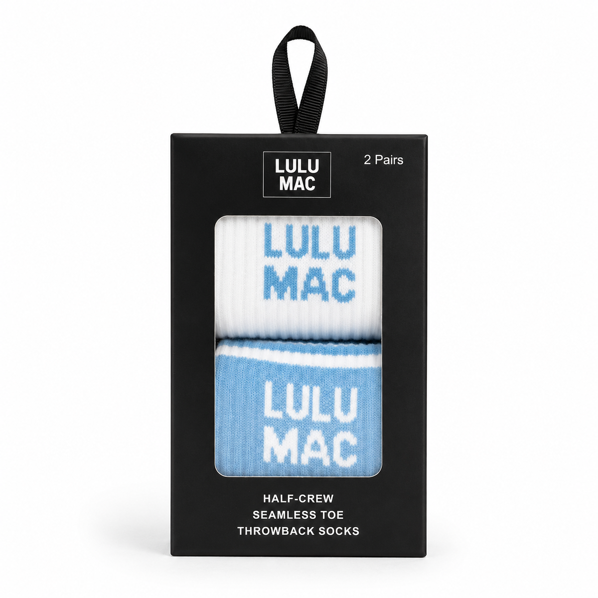 Lulu Mac Socks 2 Pair Box-  LIGHT BLUE/LIGHT BLUE